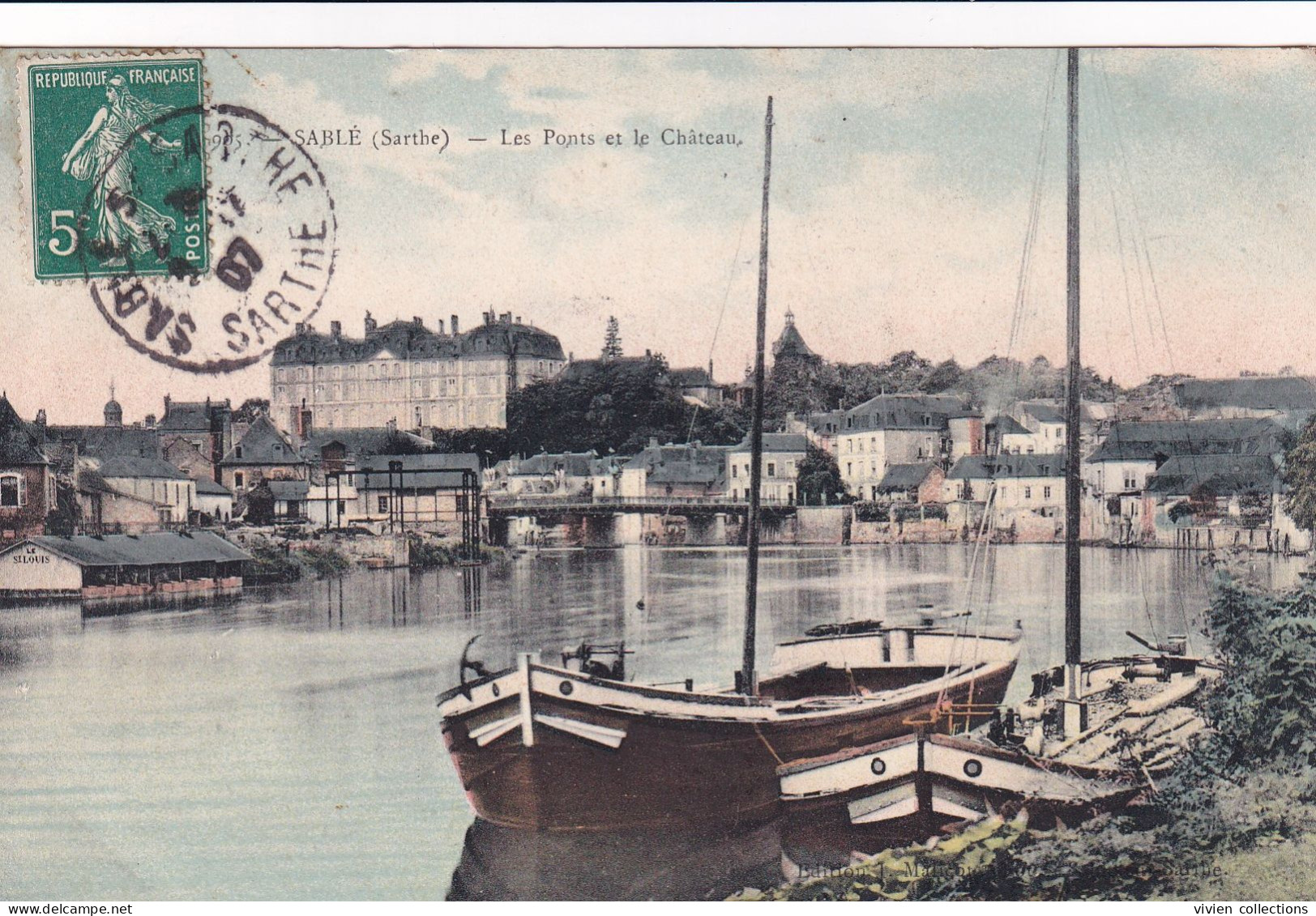 Sablé Sur Sarthe (72 Sarthe) Les Ponts Et Le Château - édit. Malicot N° 905 Colorisée Circulée 1907 - Other & Unclassified