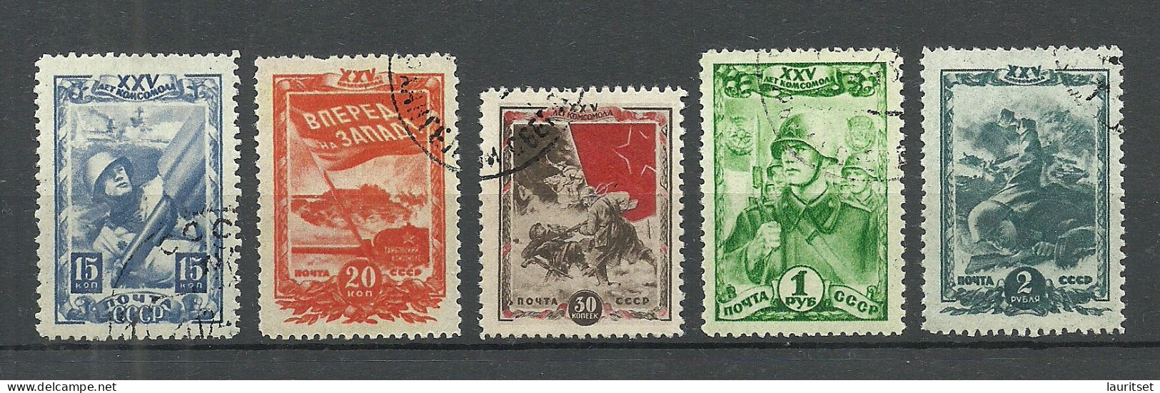 RUSSLAND RUSSIA 1943/1944 Michel 885 - 889 O Army WWII - Used Stamps