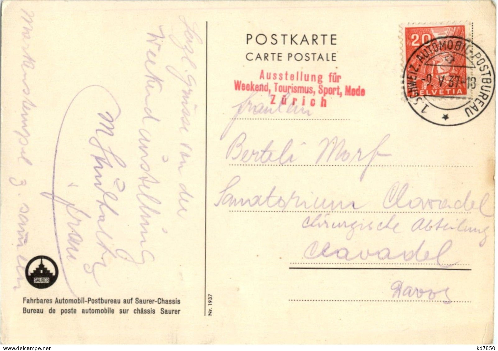 Postauto Mit Sonderstempel - Other & Unclassified