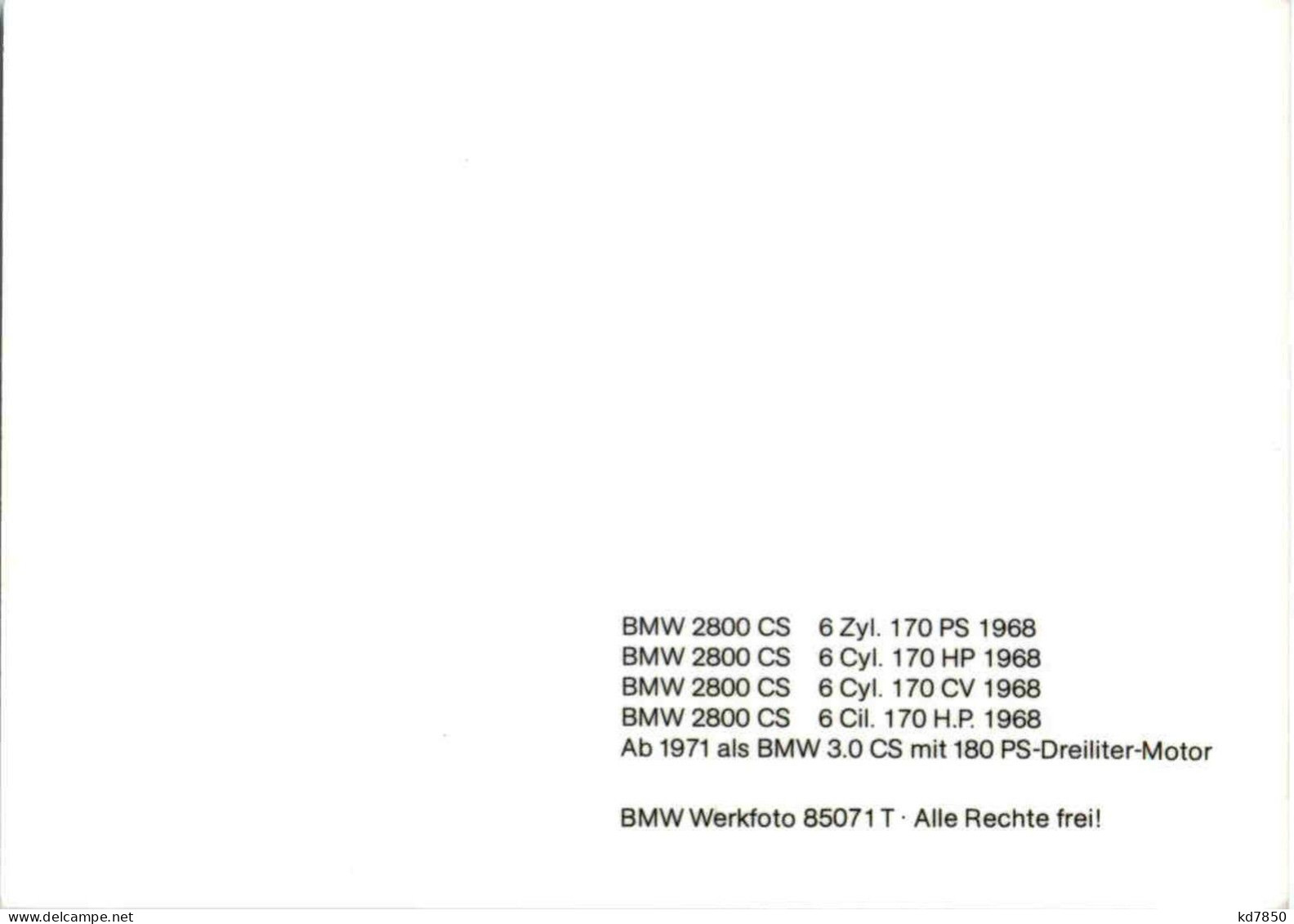 BMW 2800 - Voitures De Tourisme