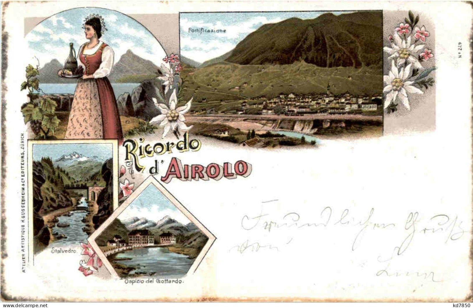 Ricordo D Airolo - Litho - Airolo