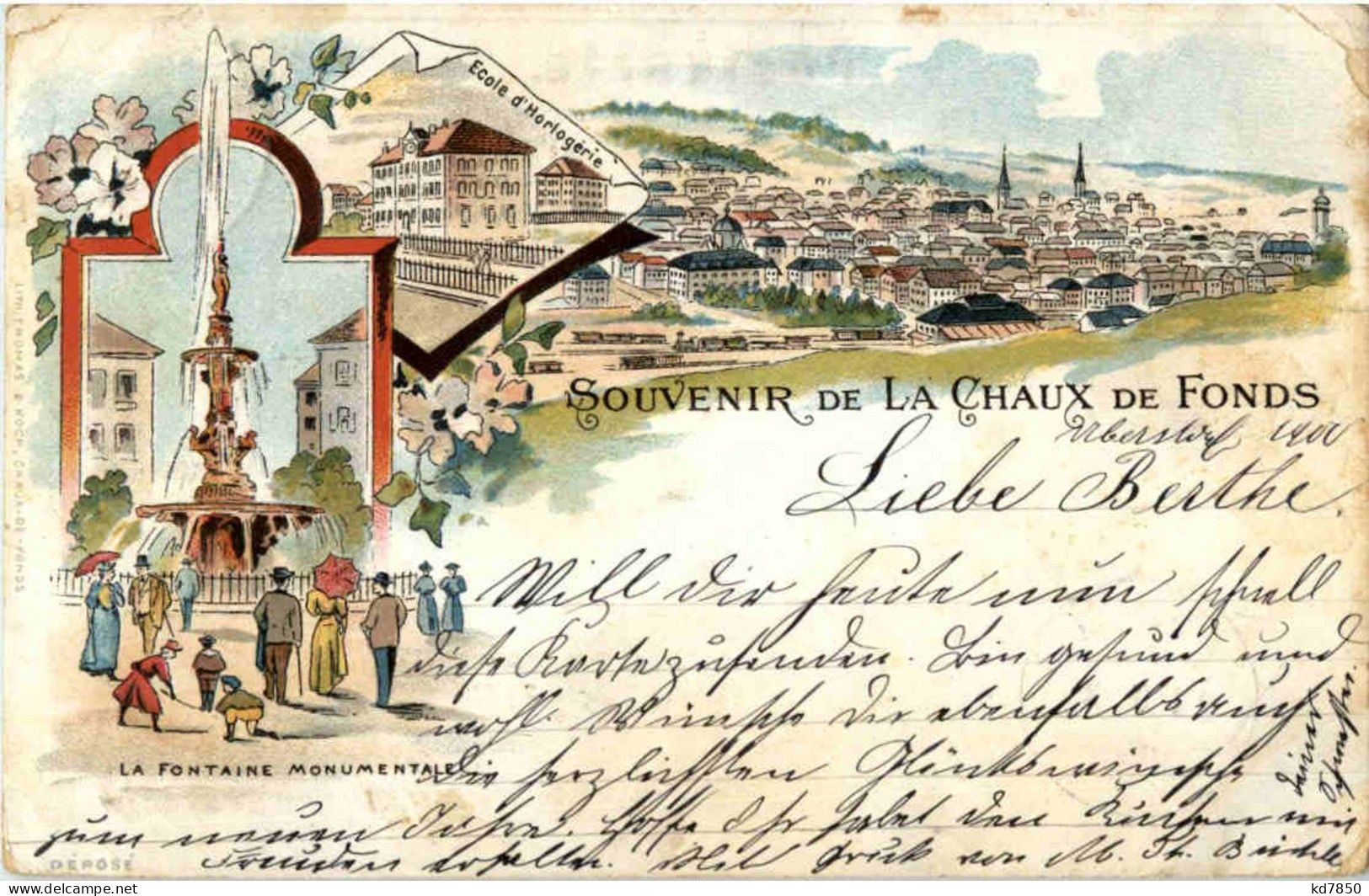 Souvenir De La Chaux De Fonds - Litho - La Chaux-de-Fonds