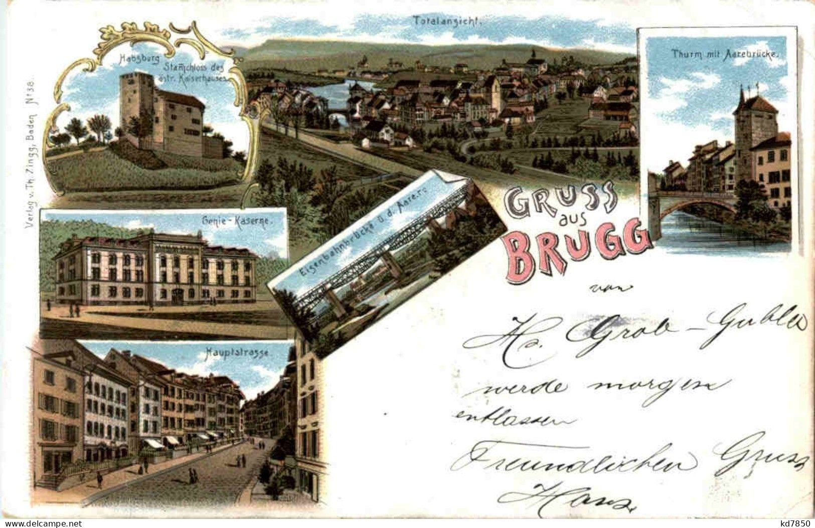 Gruss Aus Brugg - Litho - Brugg