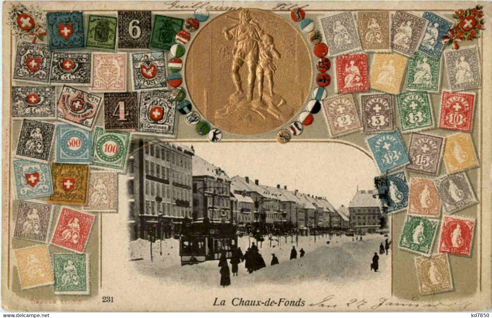 La Chaux De Fonds - Prägekarte - Briefmarken - La Chaux-de-Fonds