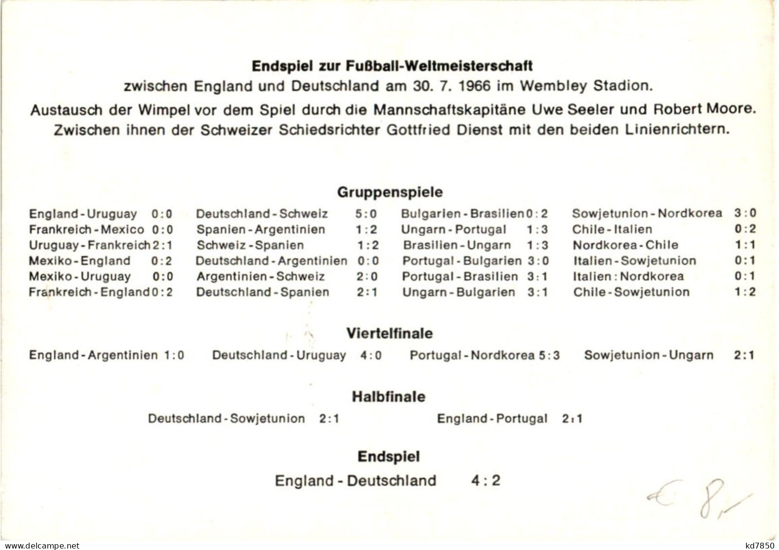 Vize Fussball Weltmeister Deutschland 1966 - Fussball