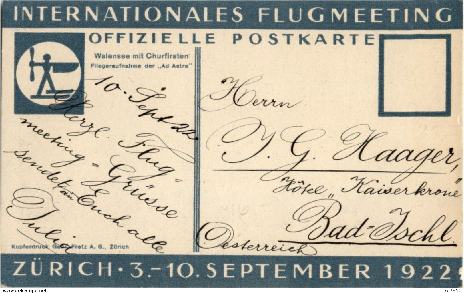 Internationales Flugmeeting Zürich 1922 - Altri & Non Classificati