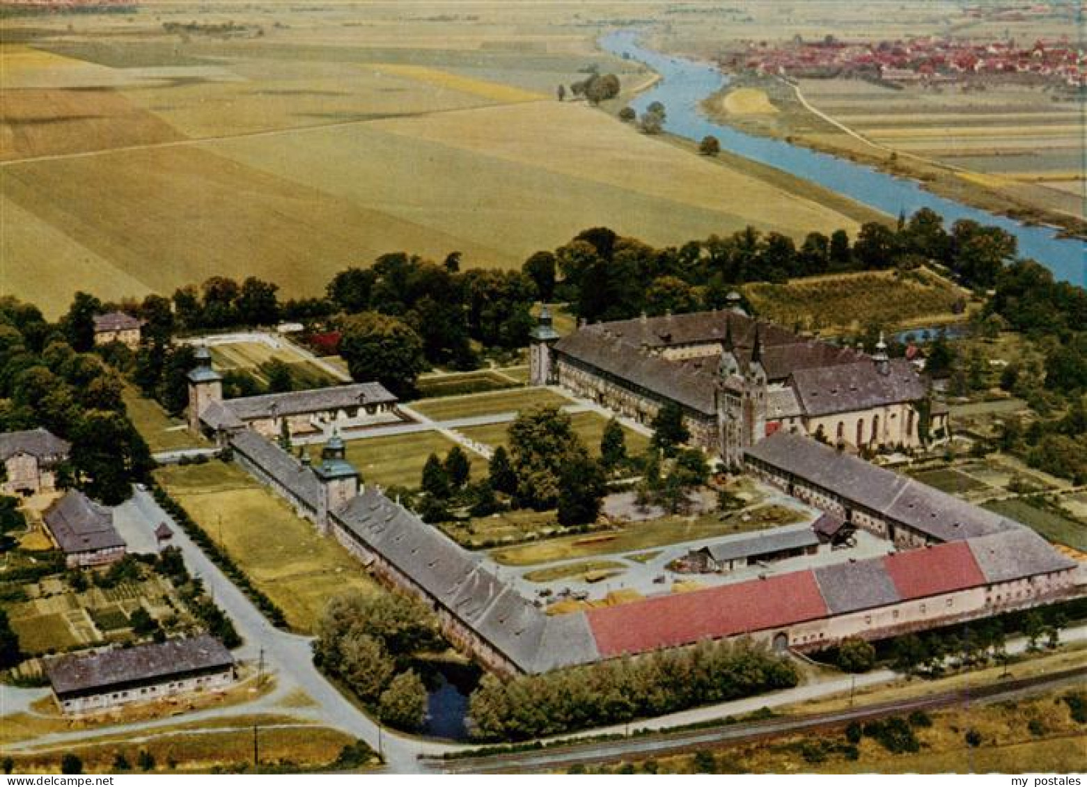 73941657 Hoexter_Weser Schloss Corvey Fliegeraufnahme - Hoexter