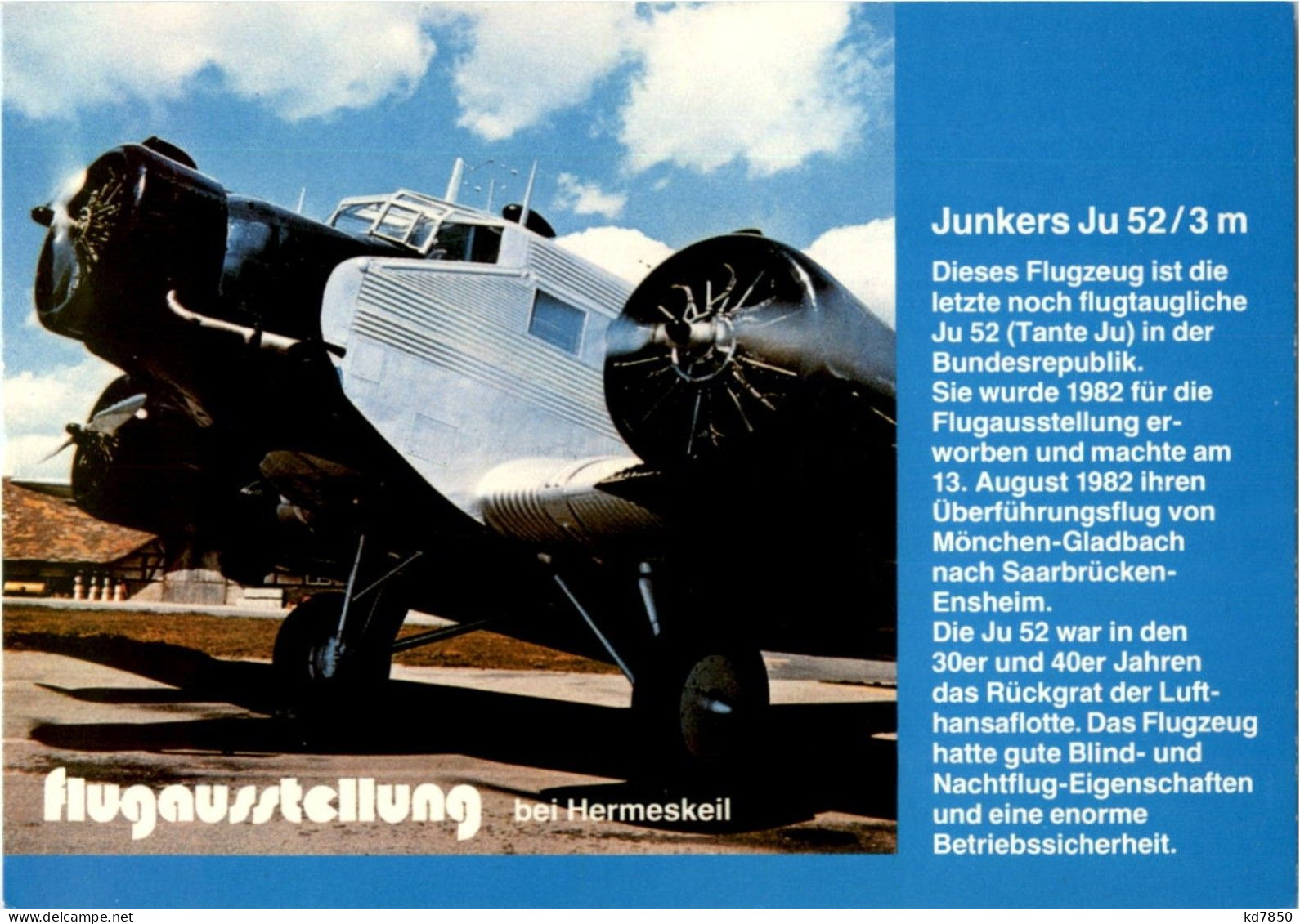 Junkers 52 - Flugausstellung Bei Hermeskeil - 1946-....: Modern Tijdperk