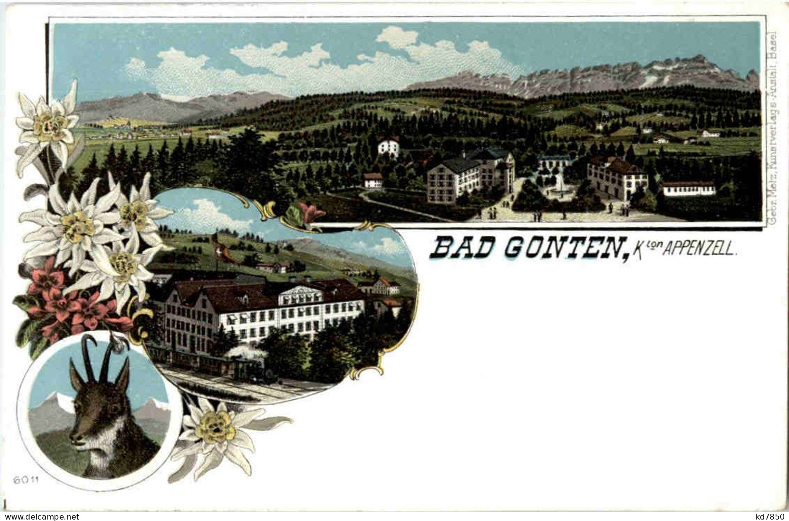 Gruss Aus Gonten - Litho - Gonten