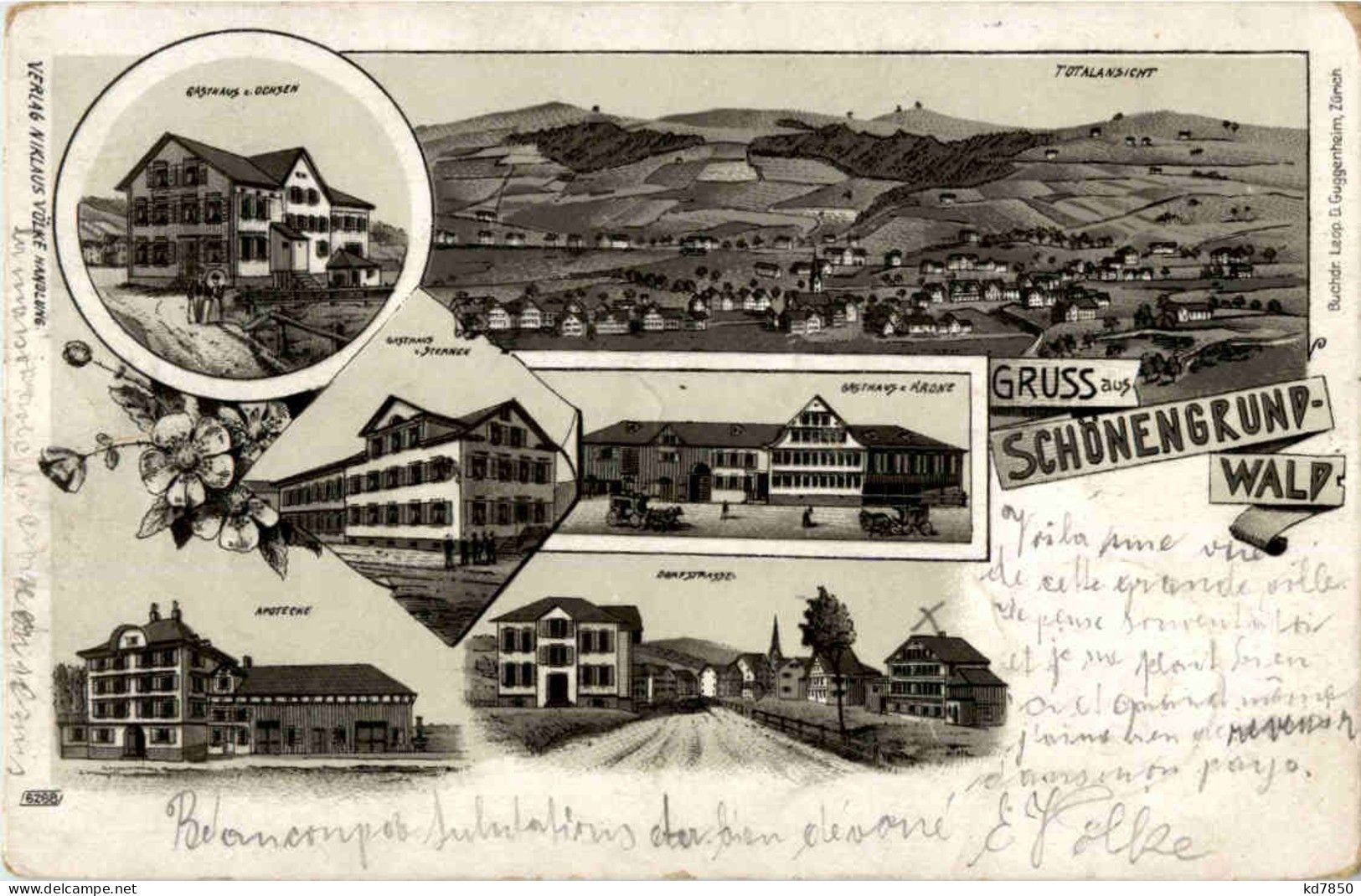 Gruss Aus Schönengrund Wald - Litho - Andere & Zonder Classificatie