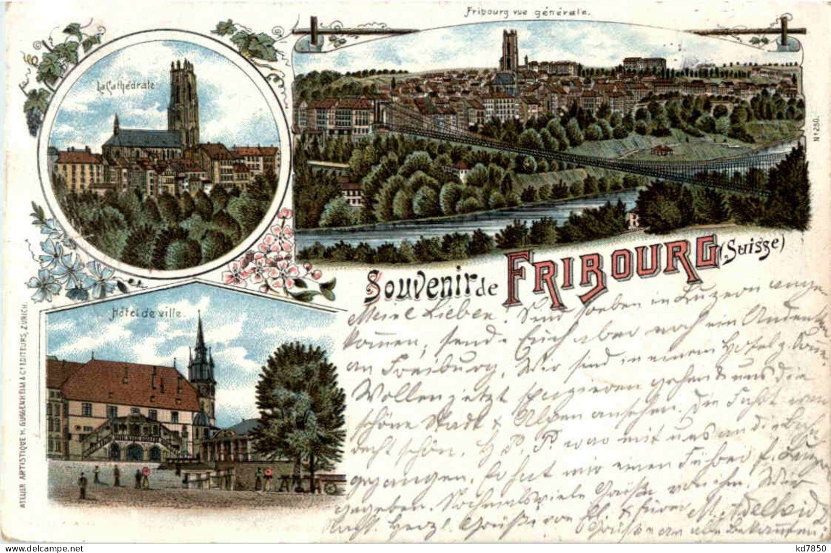Gruss Aus Fribourg - Litho - Fribourg