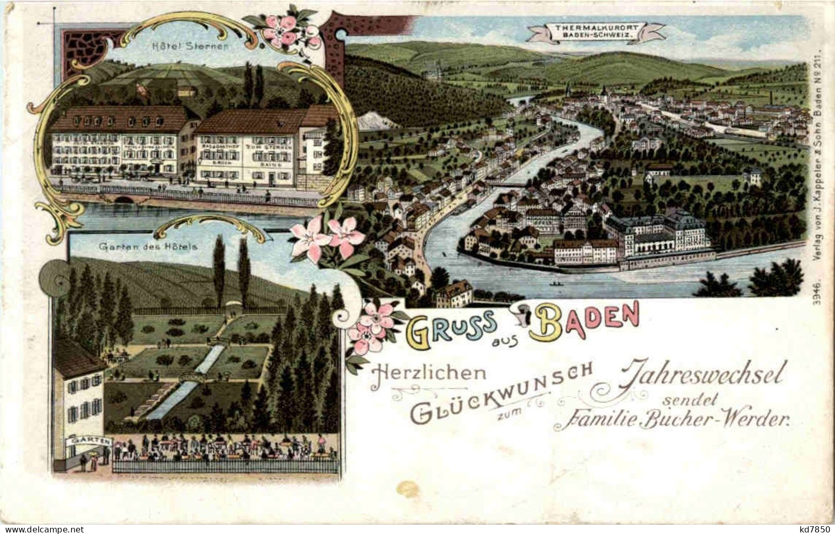 Gruss Aus Baden - Litho - Baden