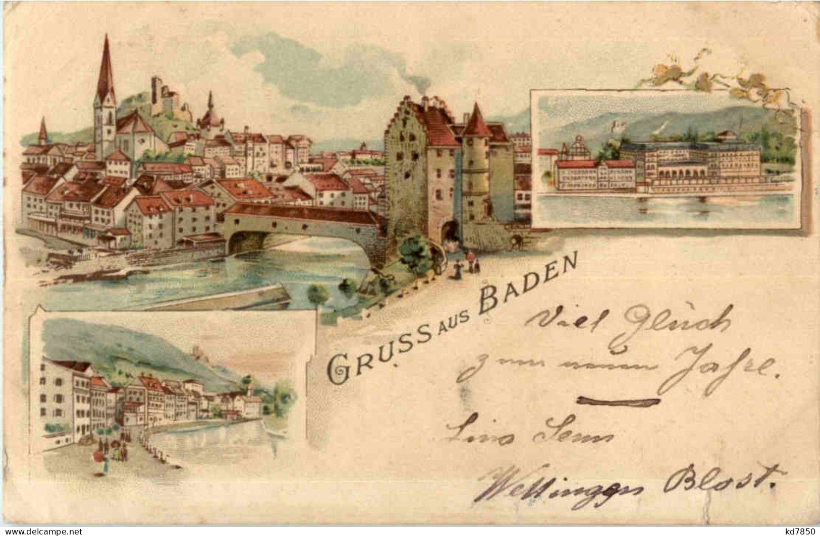 Gruss Aus Baden - Litho - Baden