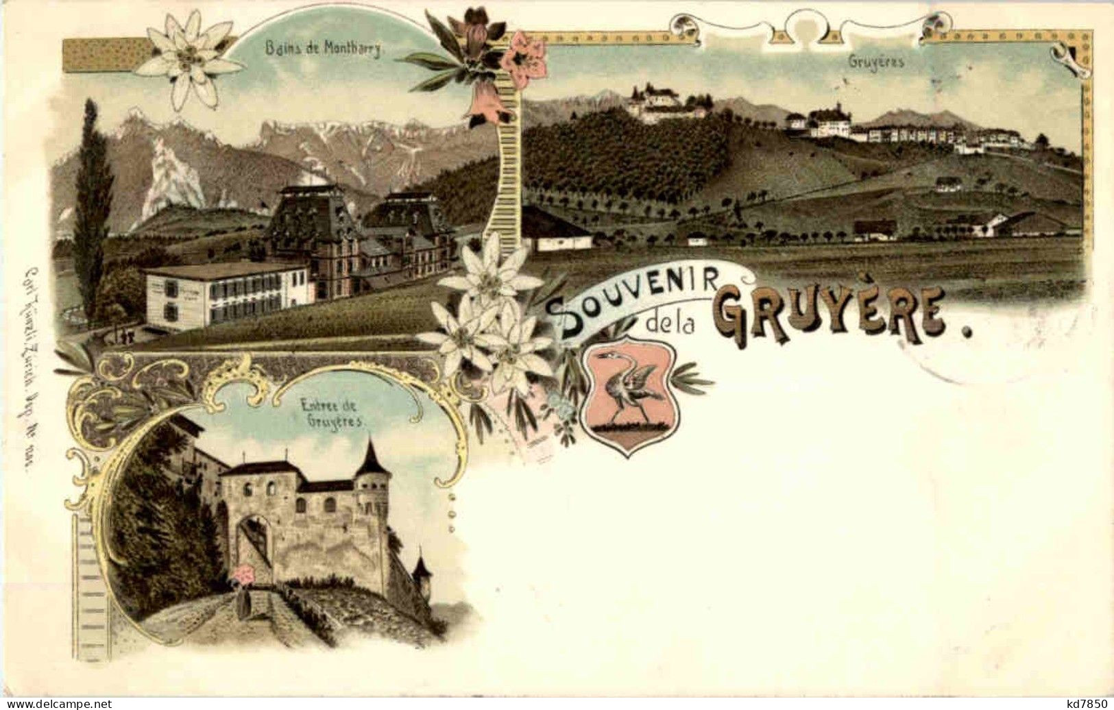 Souvenir De La Gruyere - Litho - Gruyères