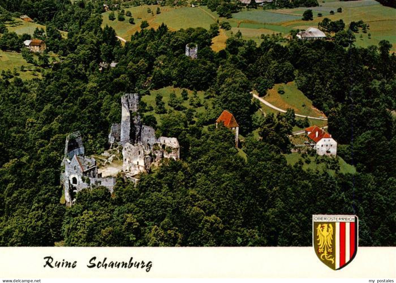 73941612 Eferding_Oberoesterreich_AT Ruine Schaunburg Fliegeraufnahme - Andere & Zonder Classificatie