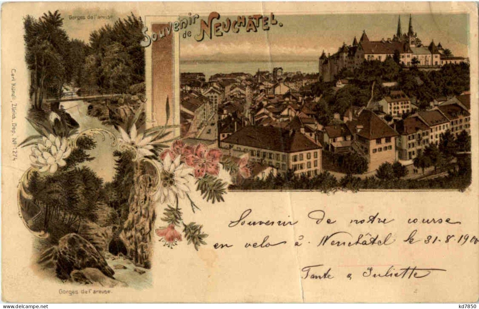Souvenir De Neuchatel - Litho - Neuchâtel