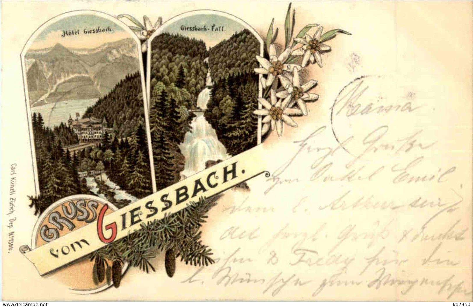 Gruss Vom Giessbach - Litho - Other & Unclassified