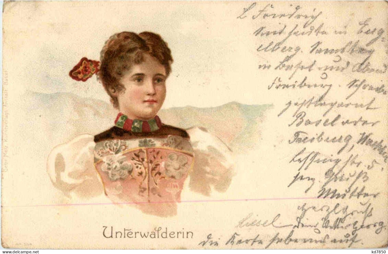 Unterwalderin - Litho - Tracht - Other & Unclassified