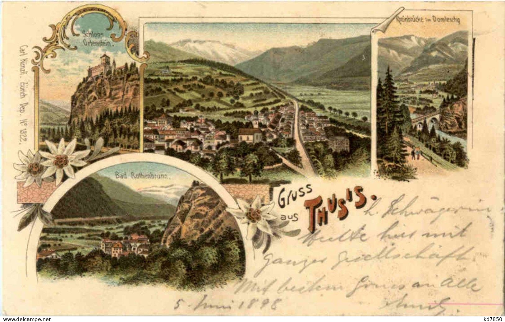 Gruss Aus Thusis 1898 - Thusis