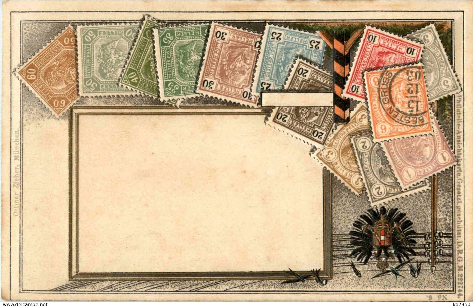 Austria - Briefmarken - Stamps - Prägekarte - Postzegels (afbeeldingen)
