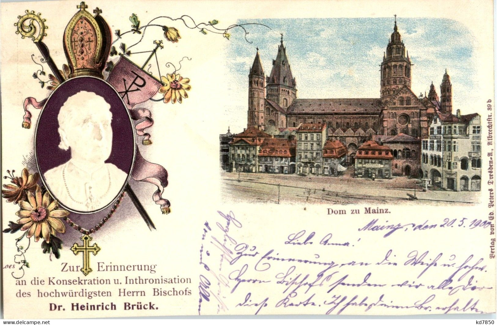 Mainz - Bischof Heinrich Brück - Litho - Mainz