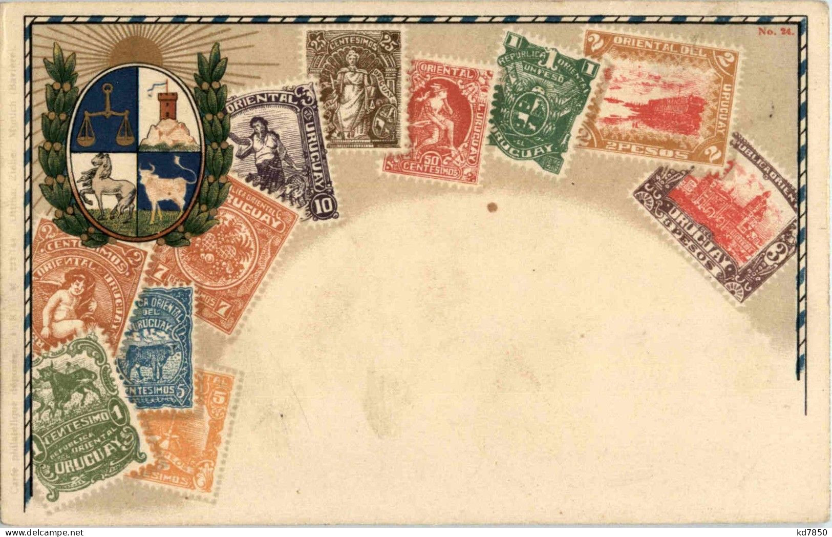 Uruquay - Briefmarken - Stamps - Prägekarte - Postzegels (afbeeldingen)