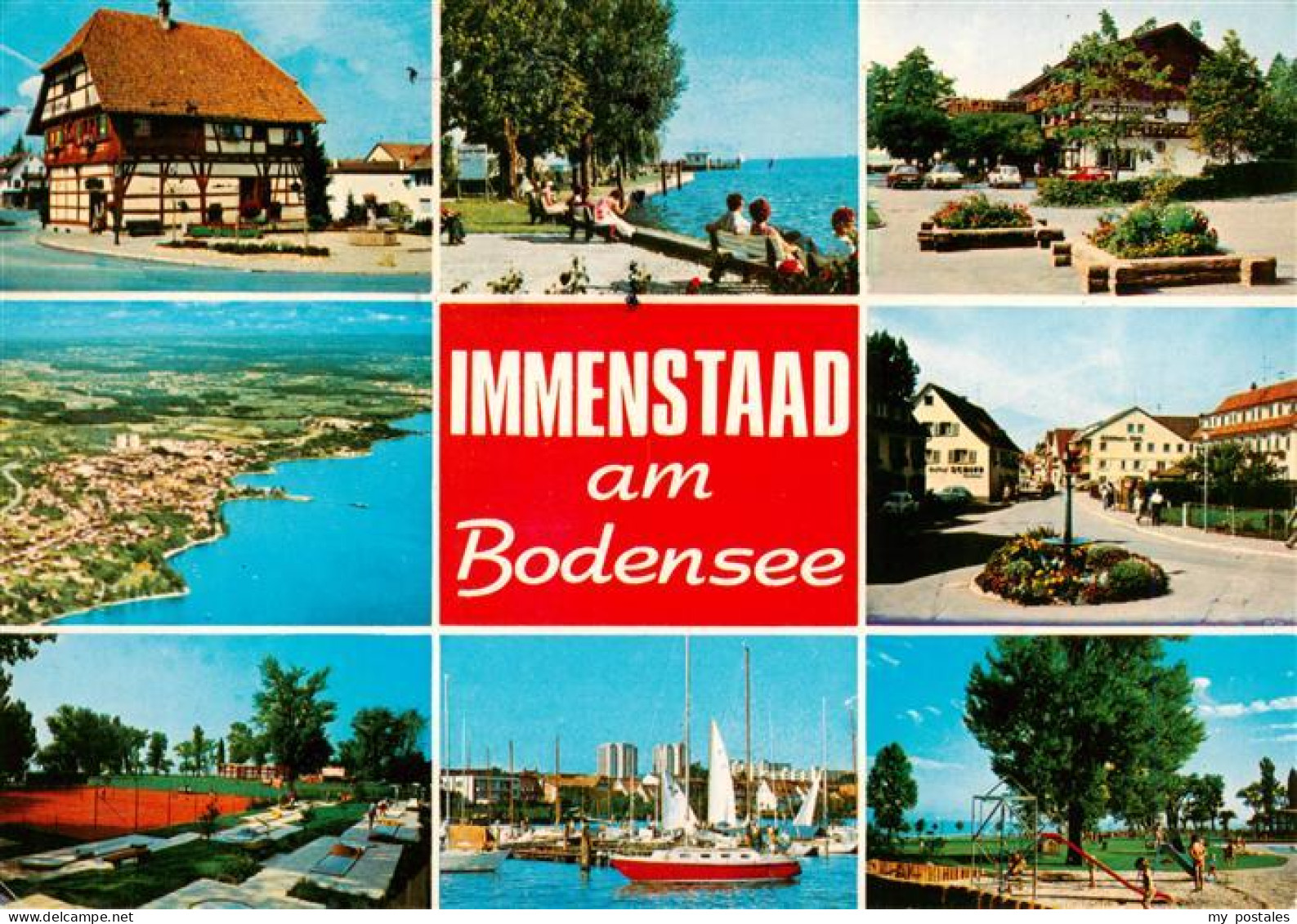 73941489 Immenstaad_Bodensee Fliegeraufnahme Fachwerkhaus Promenade Park Strasse - Autres & Non Classés