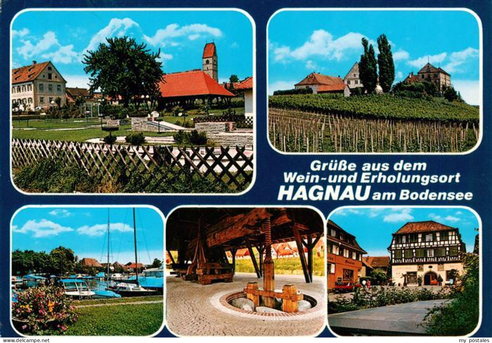 73941478 Hagnau_Bodensee Kirche Weinberg Yachthafen Muehle Gasthof - Altri & Non Classificati