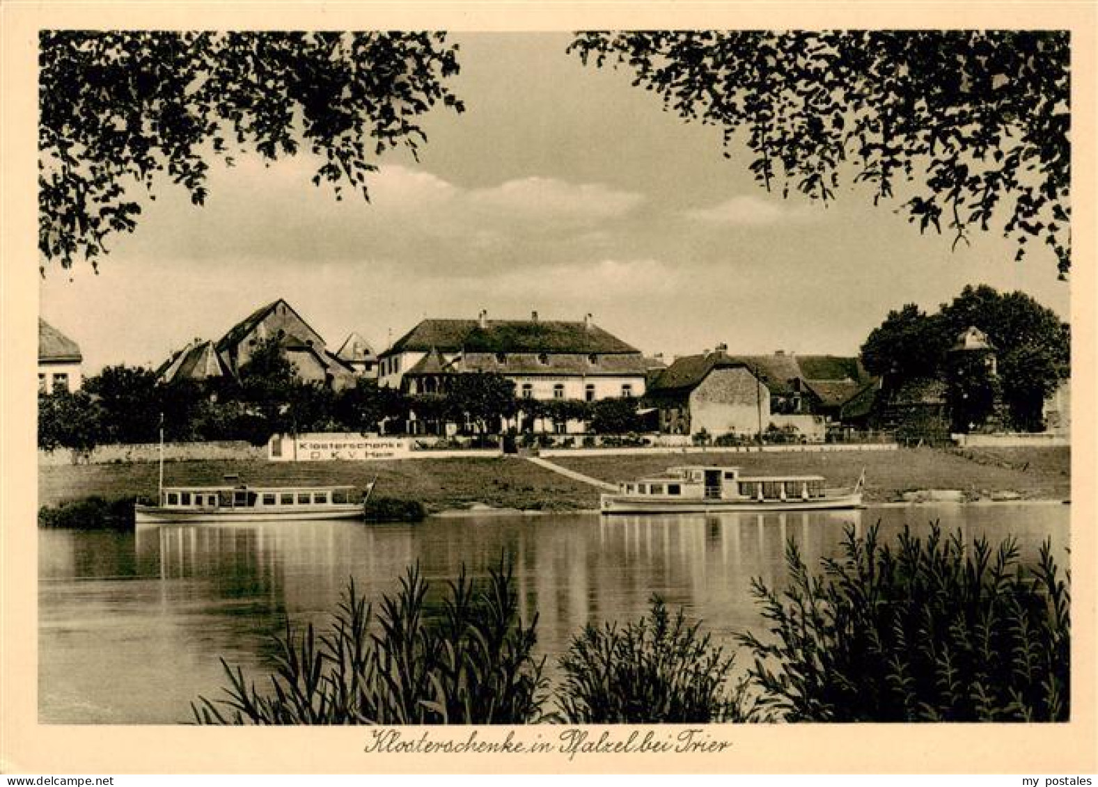 73900399 Pfalzel Trier Uferpartie Am Wasser Blick Zur Klosterschenke Pfalzel  - Trier