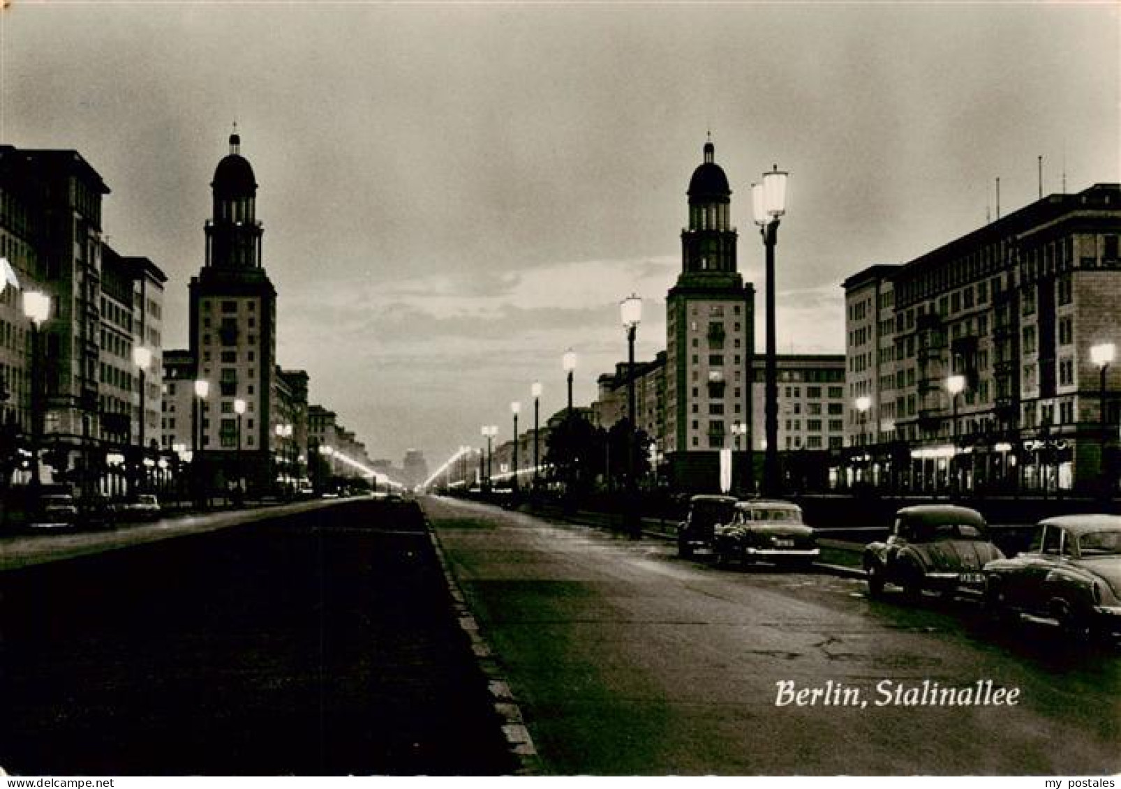 73900393 Berlin Stalinallee Nachtaufnahme Berlin - Other & Unclassified