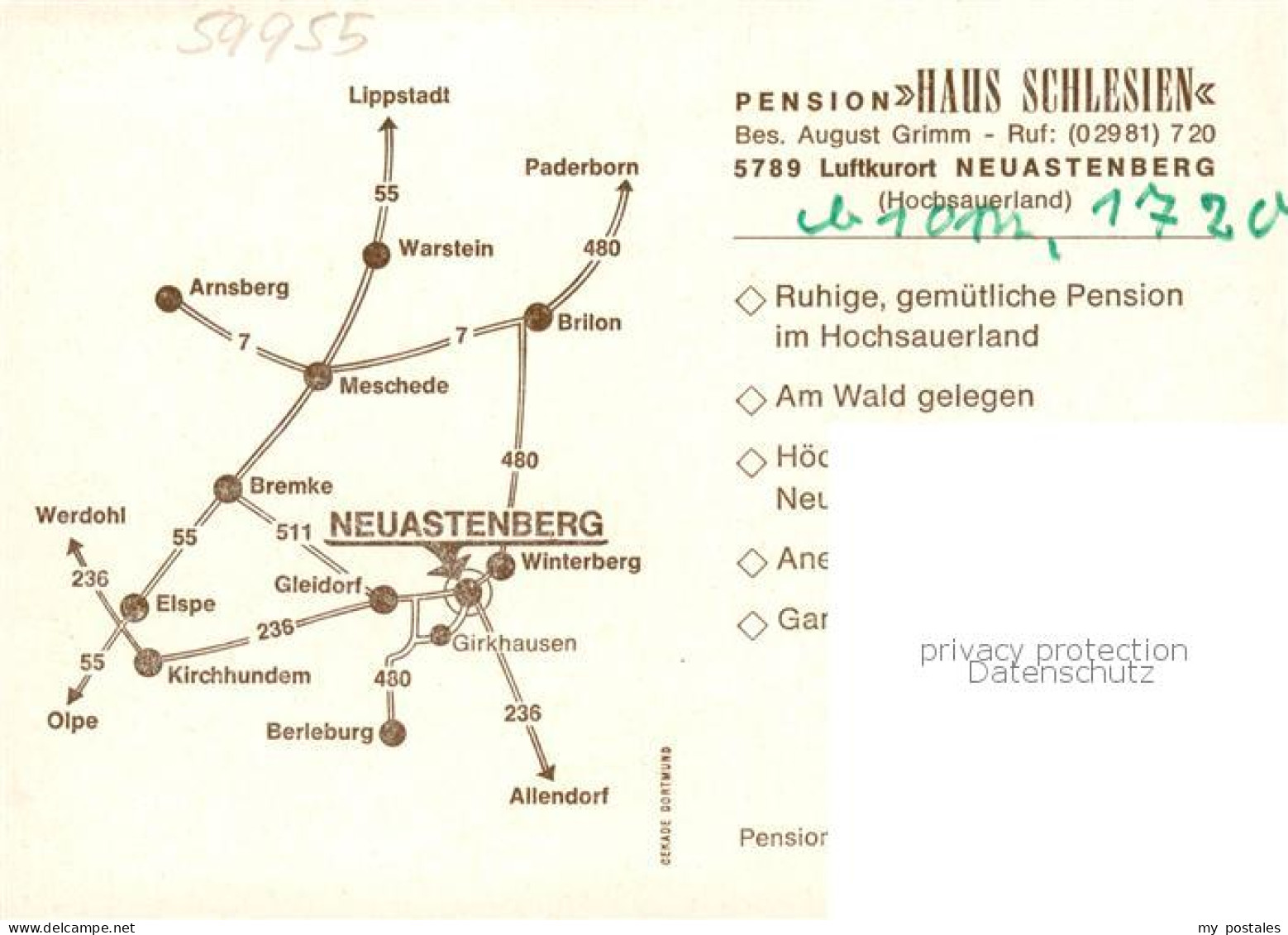 73862339 Neuastenberg Pension Haus Schlesien Gastraum Landschaftspanorama Neuast - Winterberg