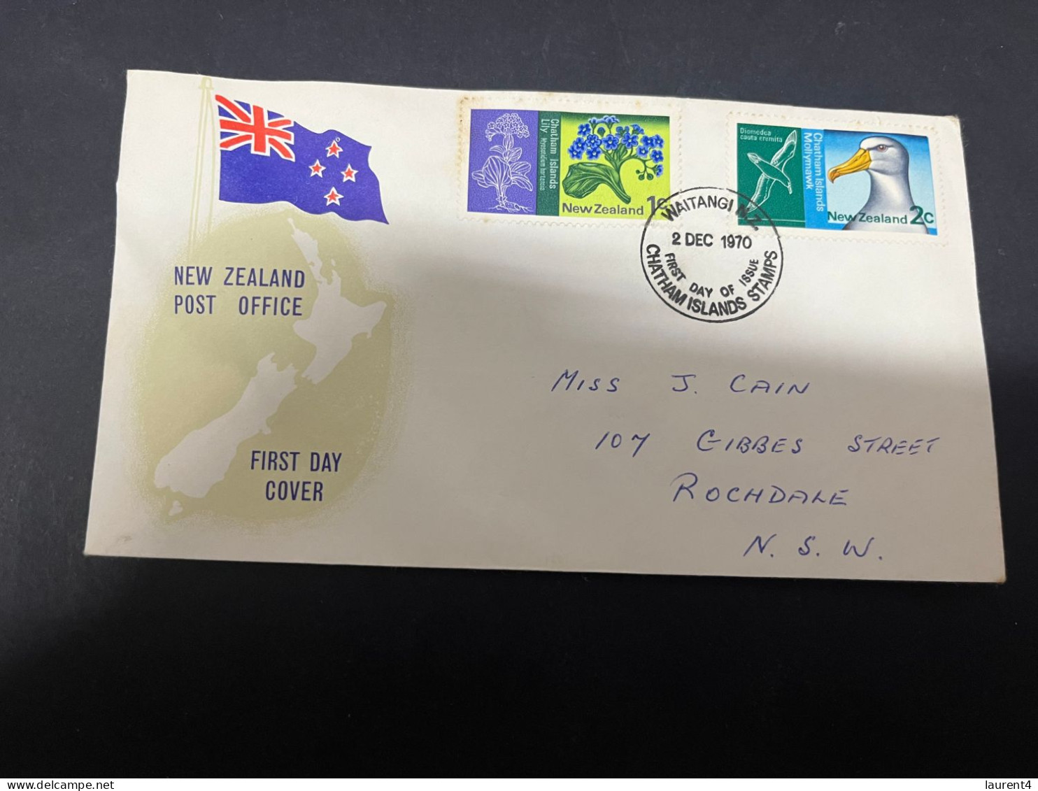 29-4-2024 (3 Z 24) FDC New Zealand Letter (posted To Australia) 1971 - Chatham Island - FDC