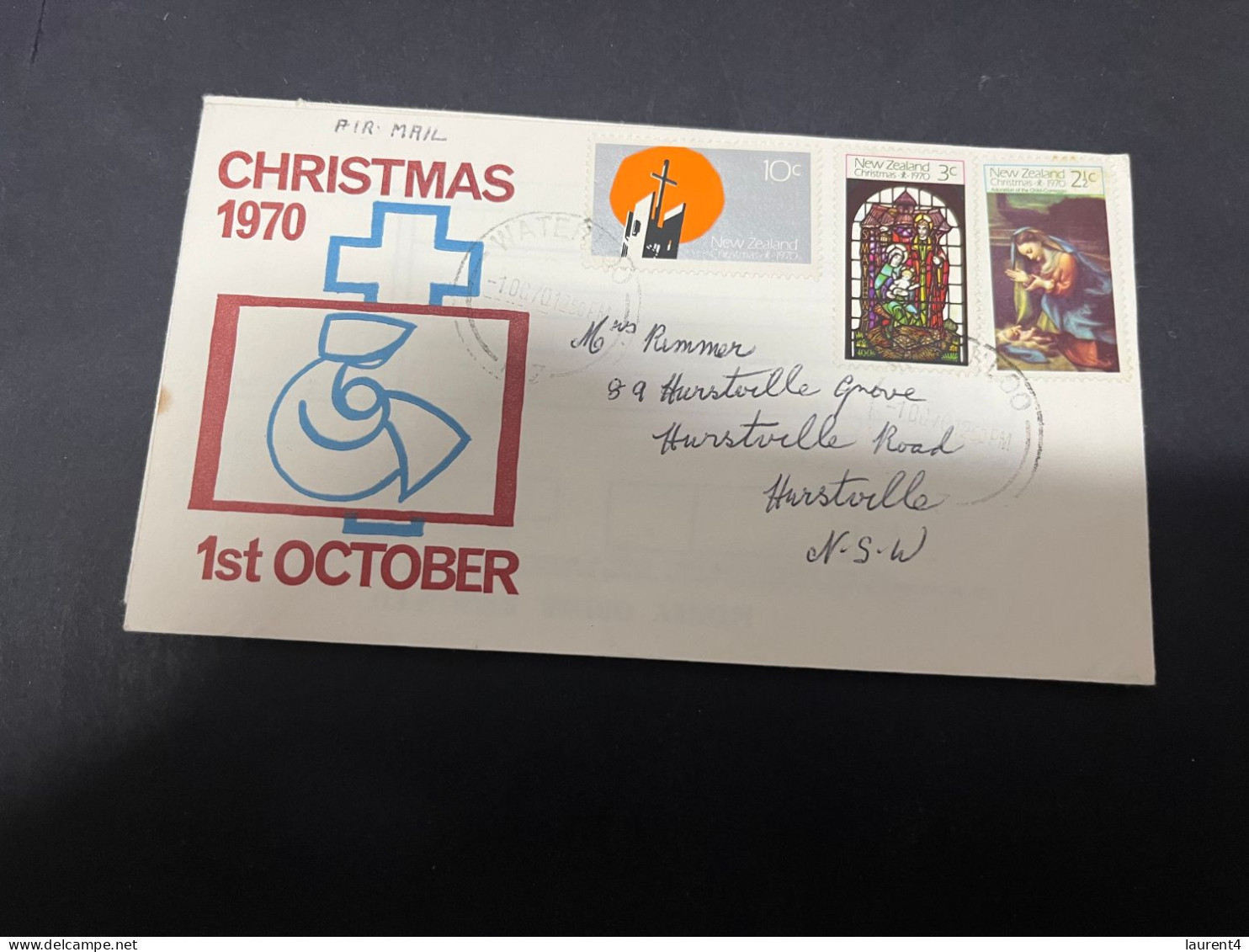 29-4-2024 (3 Z 24) FDC New Zealand Letter (posted To Australia) 1970 - Christmas - FDC