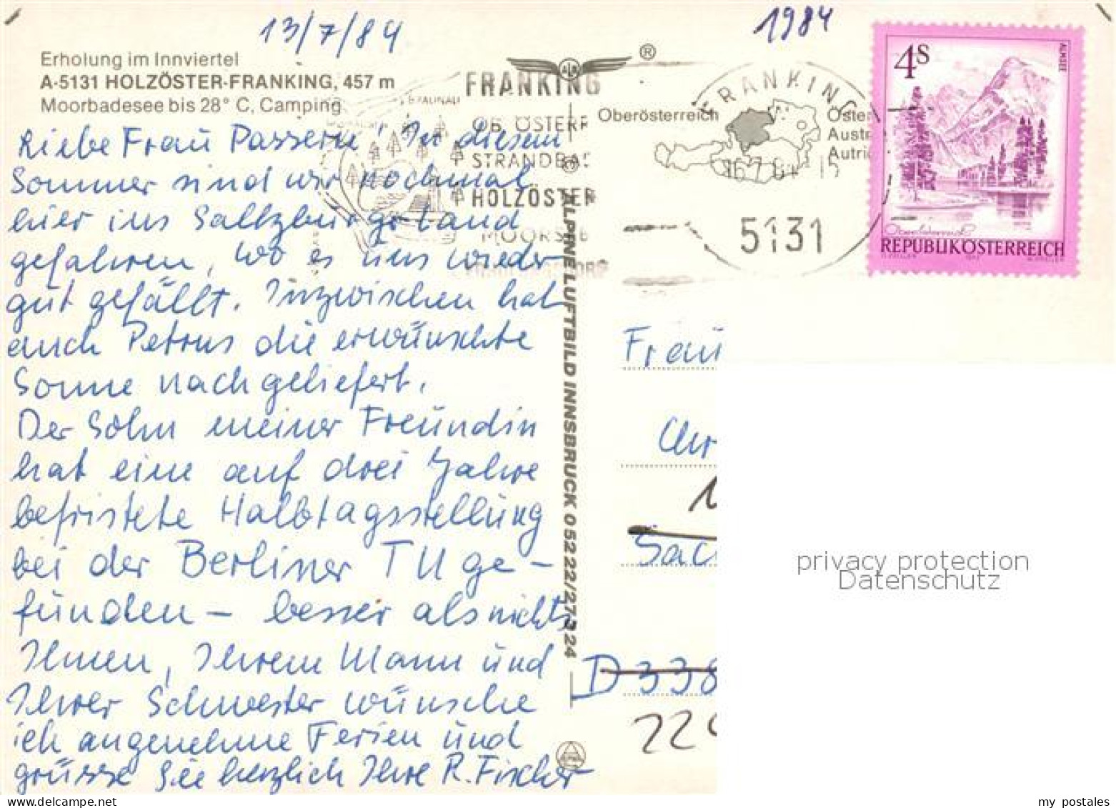 73862201 Holzoester Franking AT Erholungsort Im Innviertel Am Holzoestersee  - Altri & Non Classificati