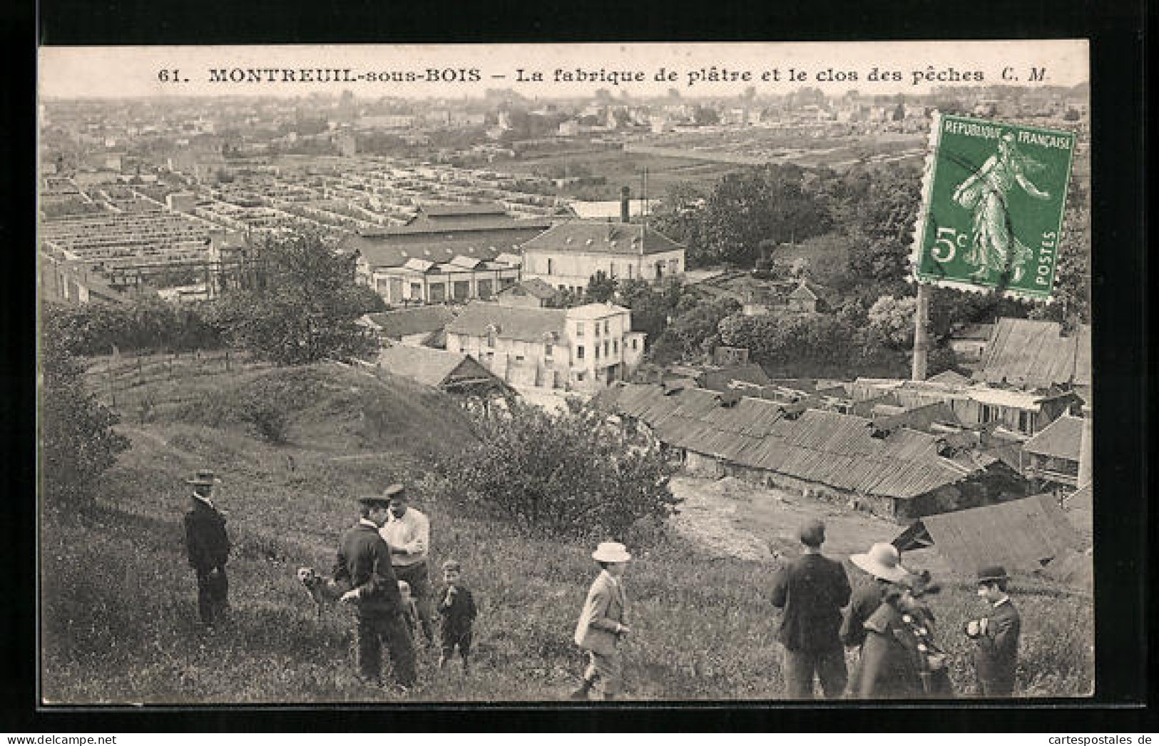 CPA Montreuil-sous-Bois, La Fabrique De Platre Et Le Clos Des Peches  - Montreuil