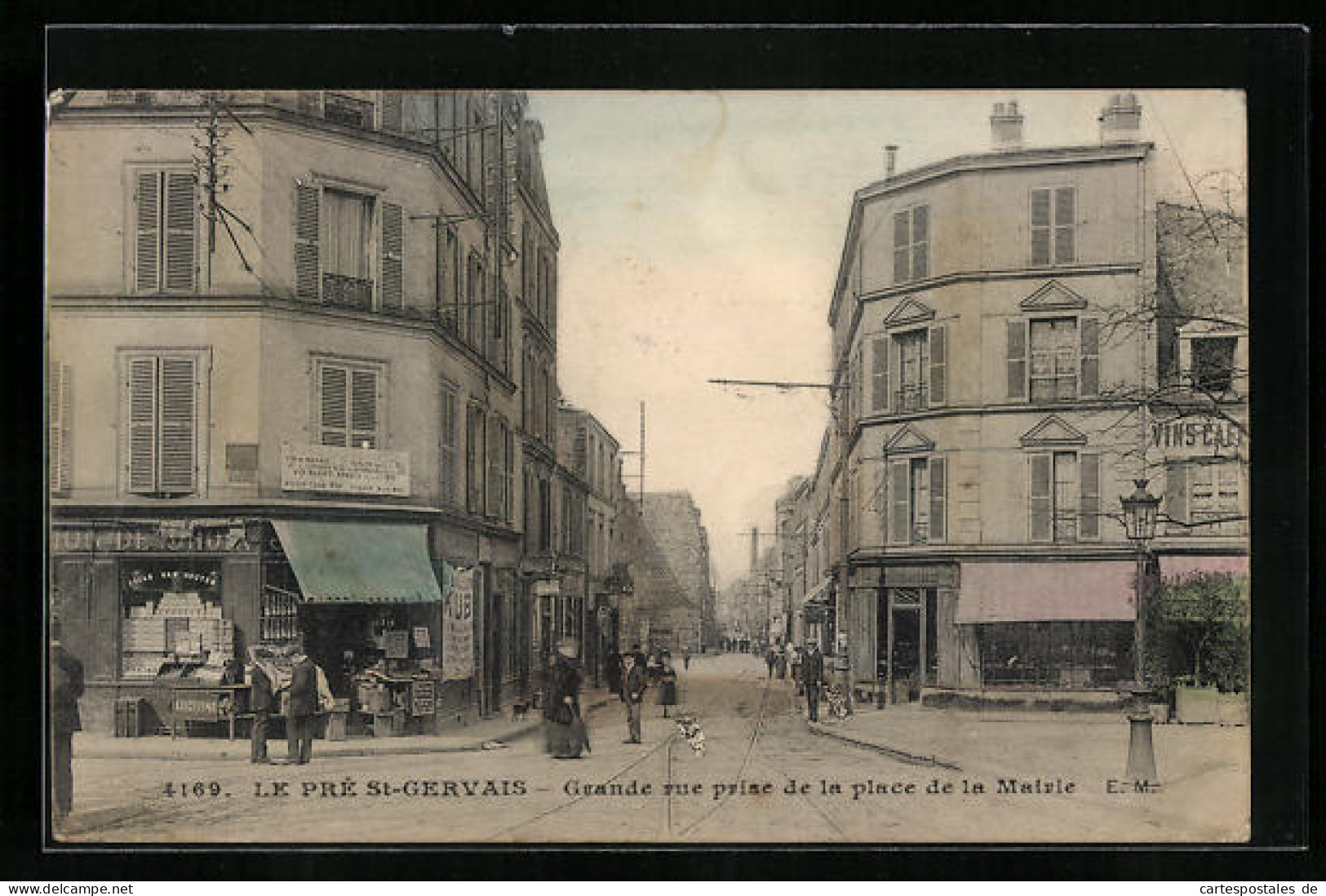 CPA Le Pré-St-Gervais, Grande Rue Prise De La Place De La Mairie  - Sonstige & Ohne Zuordnung