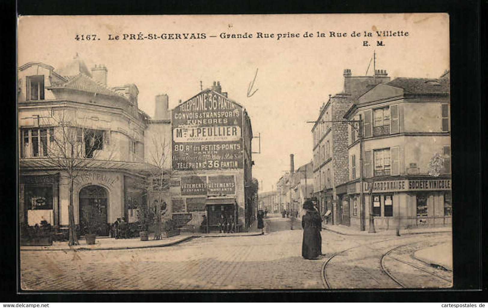 CPA Le Pré-Saint-Gervais, Grande Rue Prise De La Rue De La Villette  - Autres & Non Classés