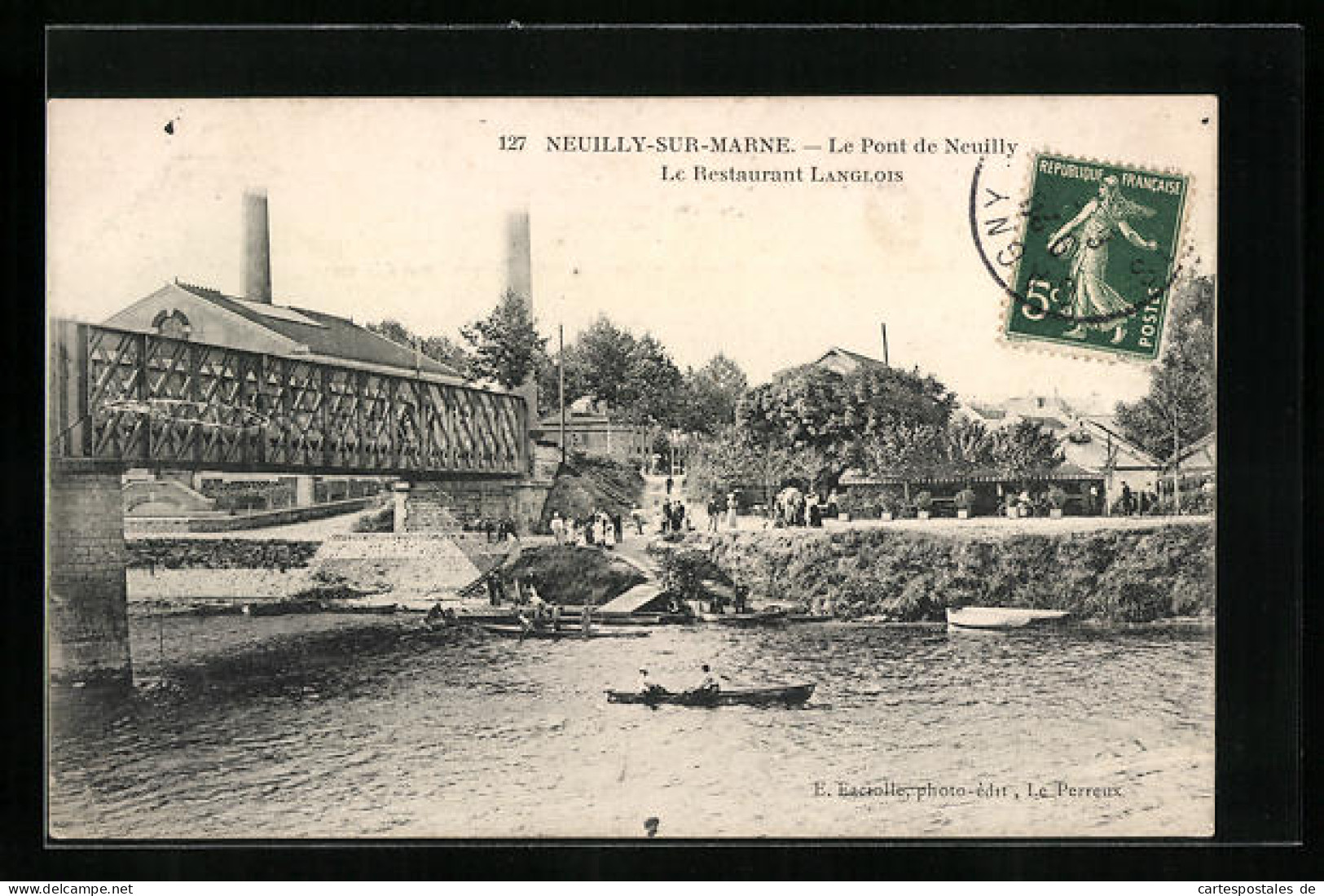 CPA Neuilly-sur-Marne, Le Pont De Neuilly, Le Restaurant Langlois  - Neuilly Sur Marne