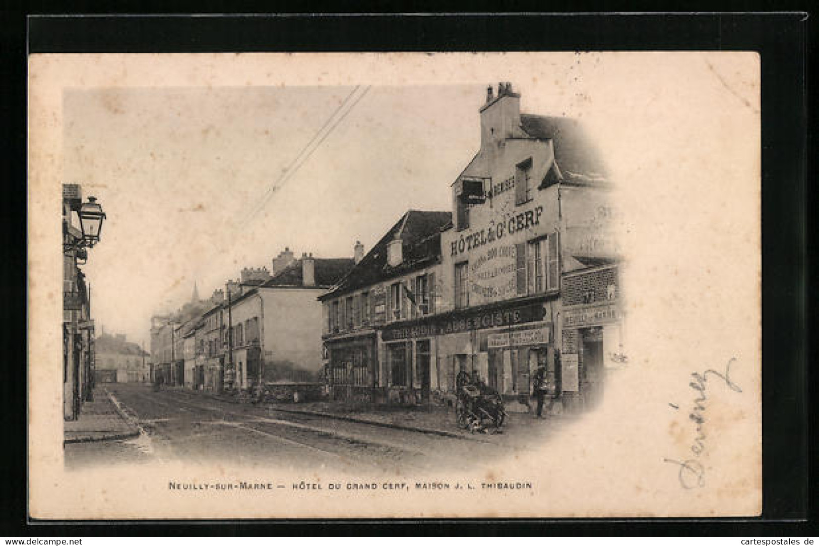 CPA Neuilly-sur-Marne, Hotel Du Grand Cerf, Maison J. L. Thibaudin  - Neuilly Sur Marne