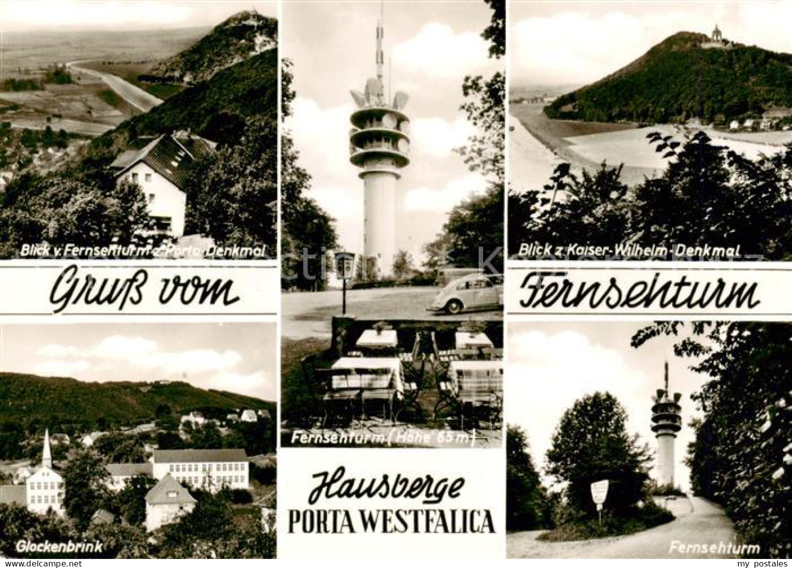 73828912 Hausberge Porta Westfalica Blick Vom Fernsehturm Kaiser Wilhelm Denkmal - Porta Westfalica