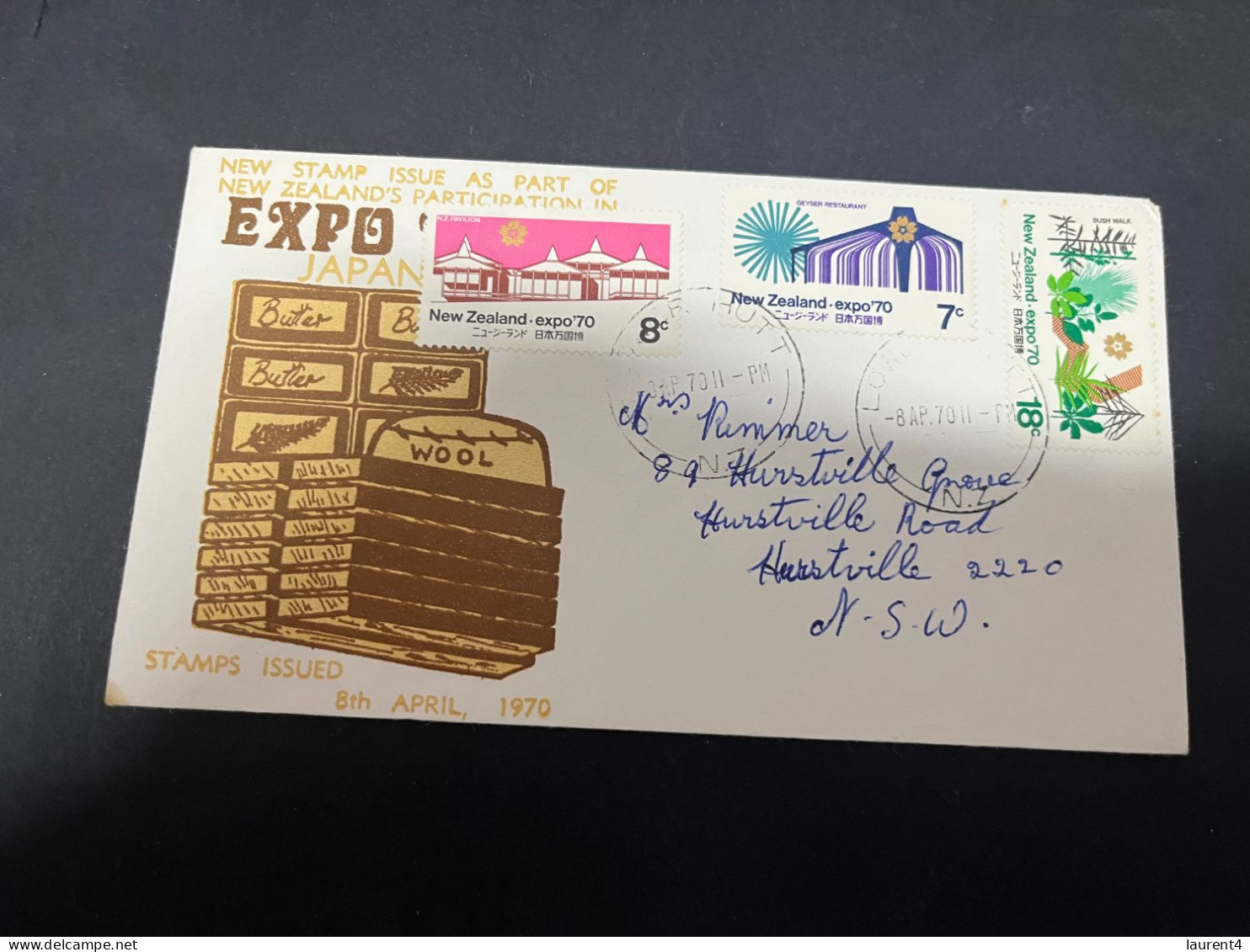 29-4-2024 (3 Z 24) FDC New Zealand Letter (posted To Australia) 1970 - Japan Expo 70 - FDC