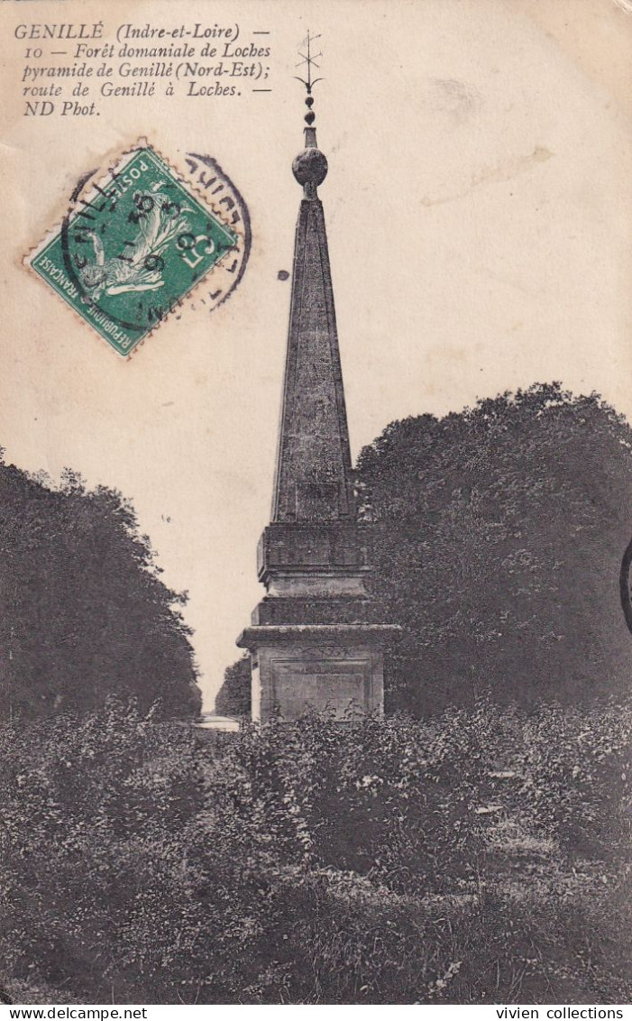 Genillé (37 Indre Et Loire) Pyramide Route De Loches Forêt Domaniale - édit. ND Phot. N° 10 Circulée 1910 - Genillé