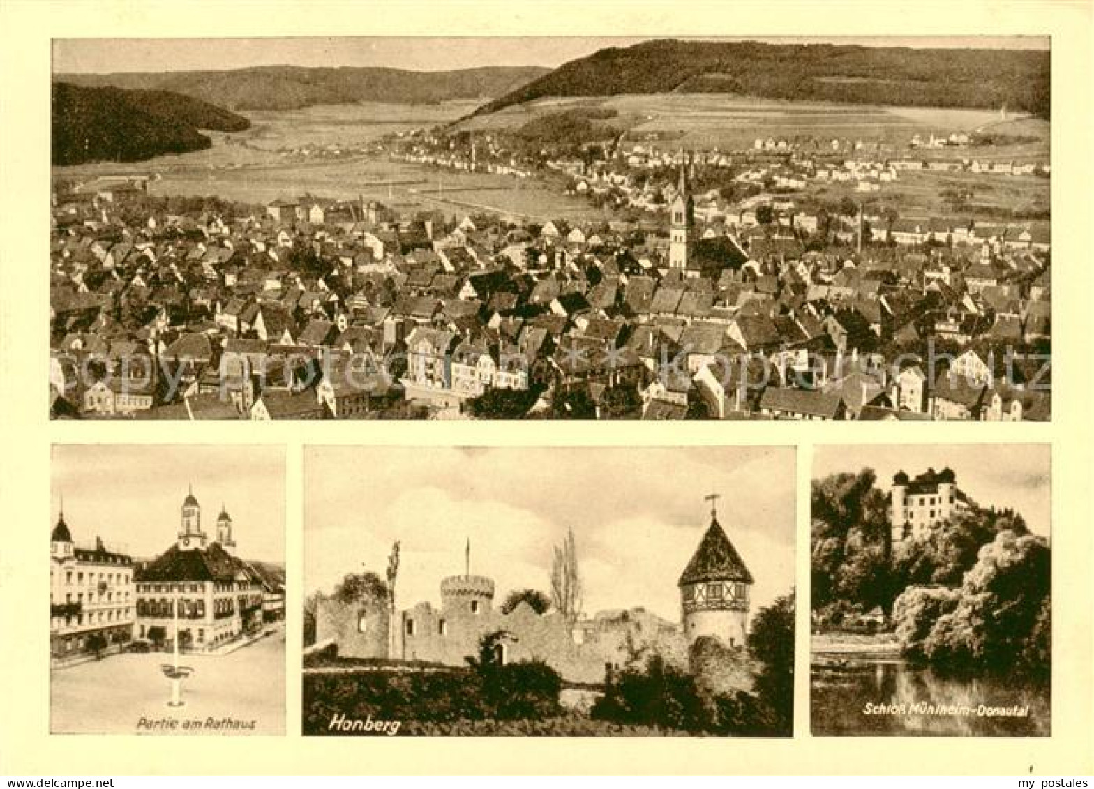 73828726 Tuttlingen Panorama Partie Am Rathaus Honberg Schloss Muelheim Donautal - Tuttlingen