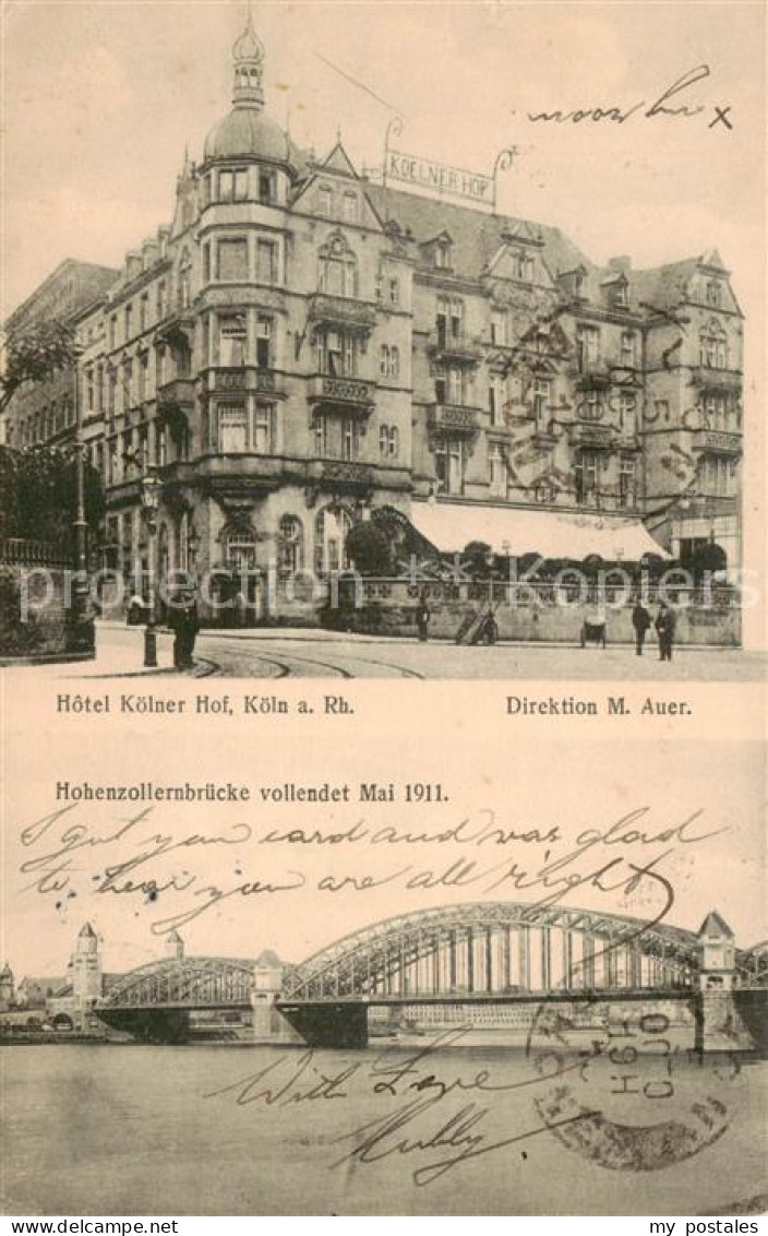 73794153 Koeln  Rhein Hotel Koelner Hof - Hohenzollernbruecke  - Koeln
