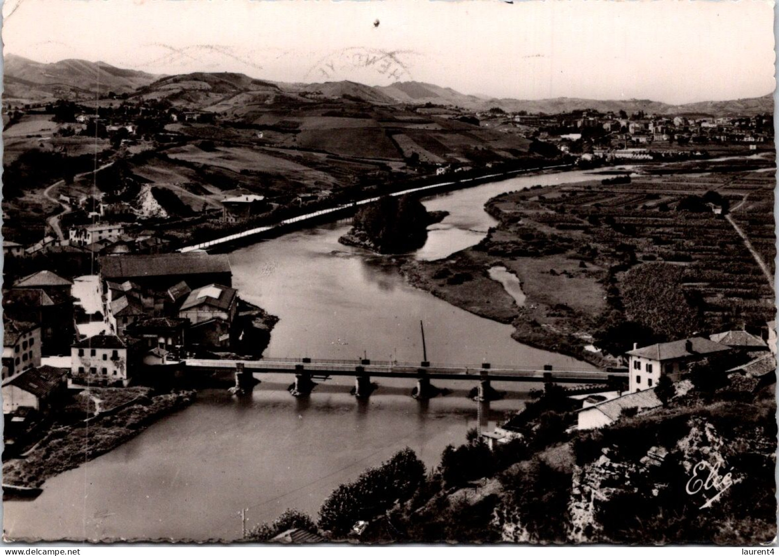 29-4-2024 (3 Z 25 France (posted 1952 To Switzerland) Pont De Béhobie (b/w) - Bridges