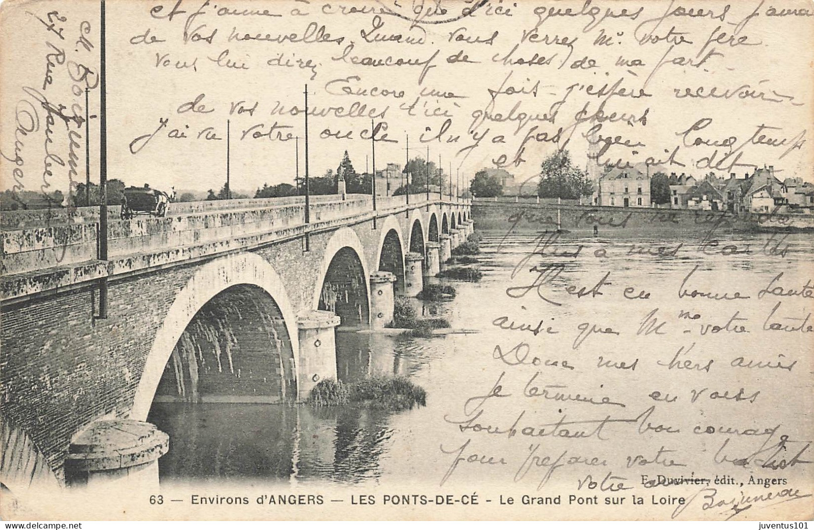CPA Environs D'Angers-Les Ponts De Cé-Le Grand Pont Sur La Loire-63-Timbre   L2876 - Les Ponts De Ce