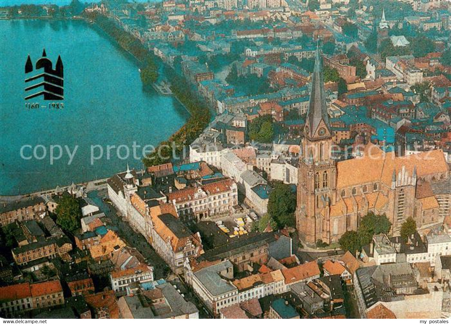 73745978 Schwerin  Mecklenburg Fliegeraufnahme Mit Kirche  - Schwerin