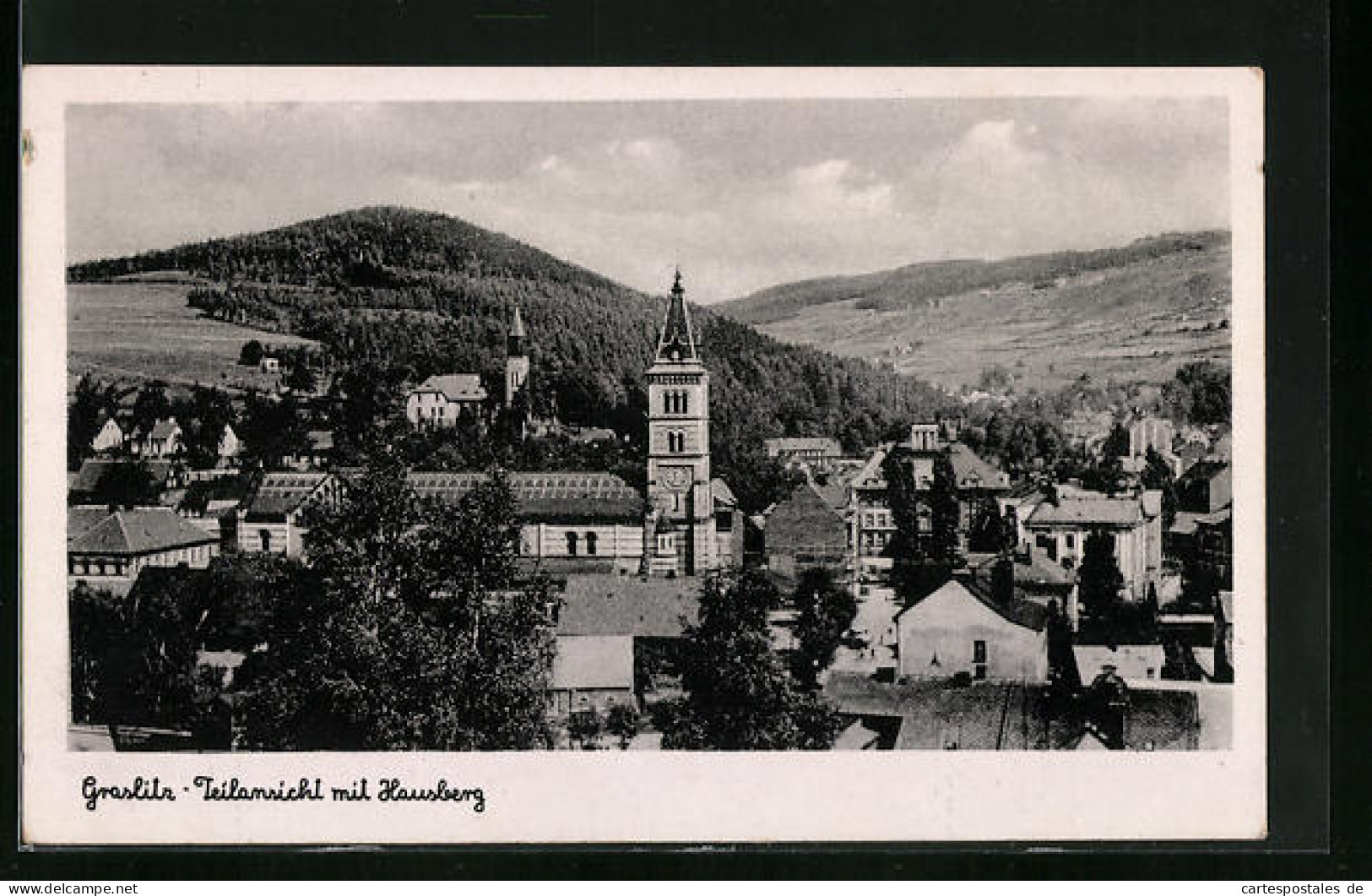 AK Graslitz, Teilansicht Mit Hausberg  - Tschechische Republik