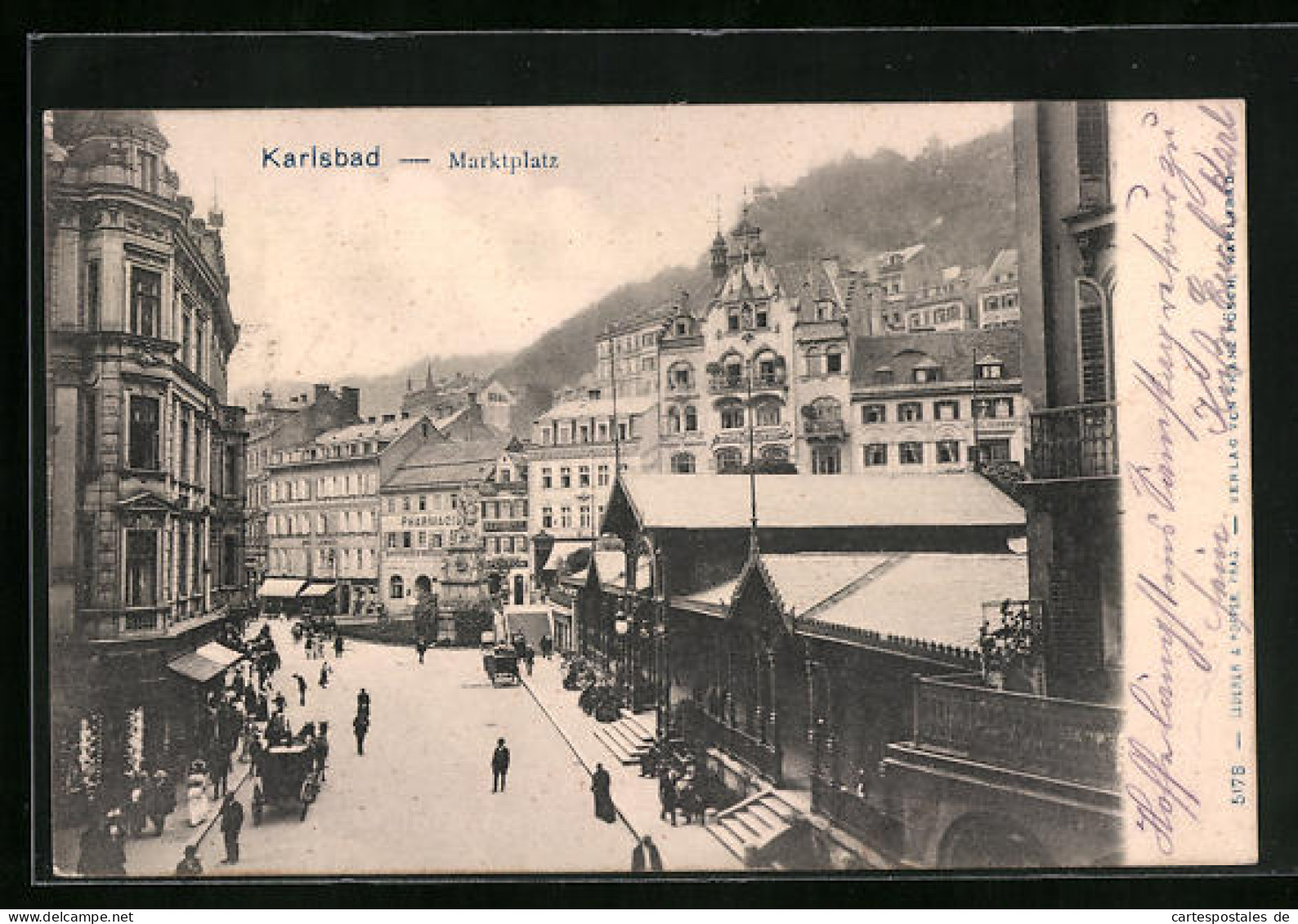 AK Karlsbad, Blick Zum Marktplatz  - Tschechische Republik