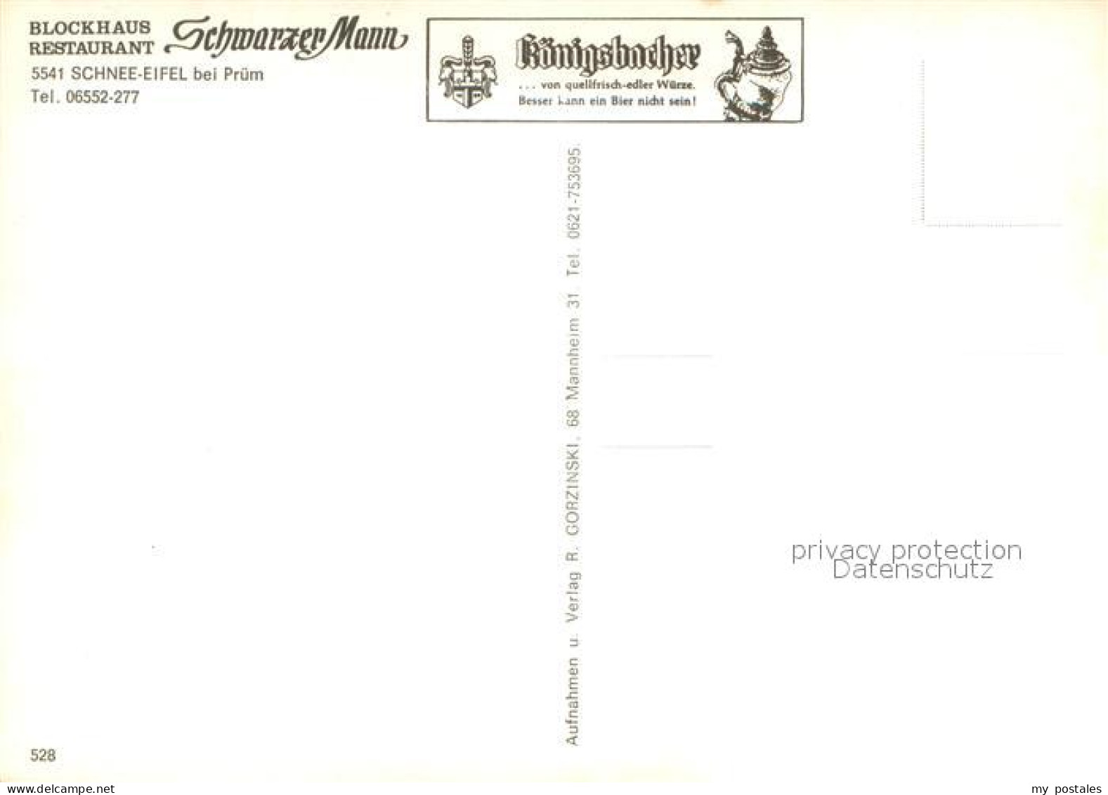 73745877 Pruem Eifel Blockhaus Restaurant Schwarzer Mann Schnee Eifel Pruem Eife - Andere & Zonder Classificatie